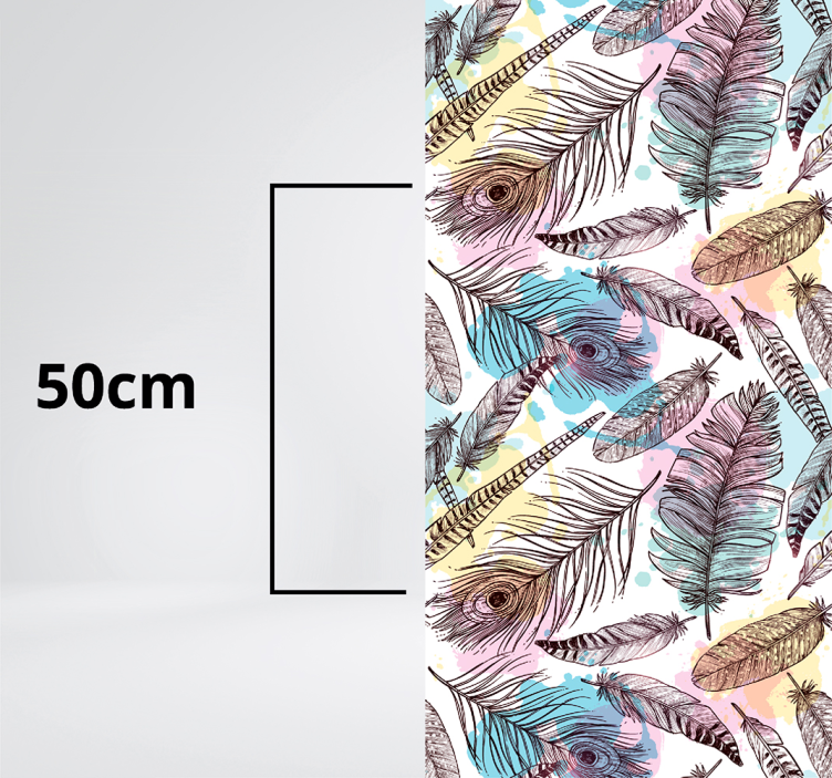 비닐 카펫 꽃과 식물 깃털 모티브 - TenStickers