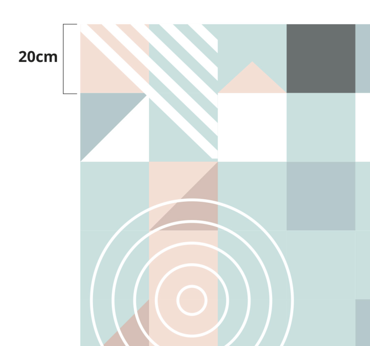 북유럽 기하학 파스텔 톤 비닐 러그 - TenStickers
