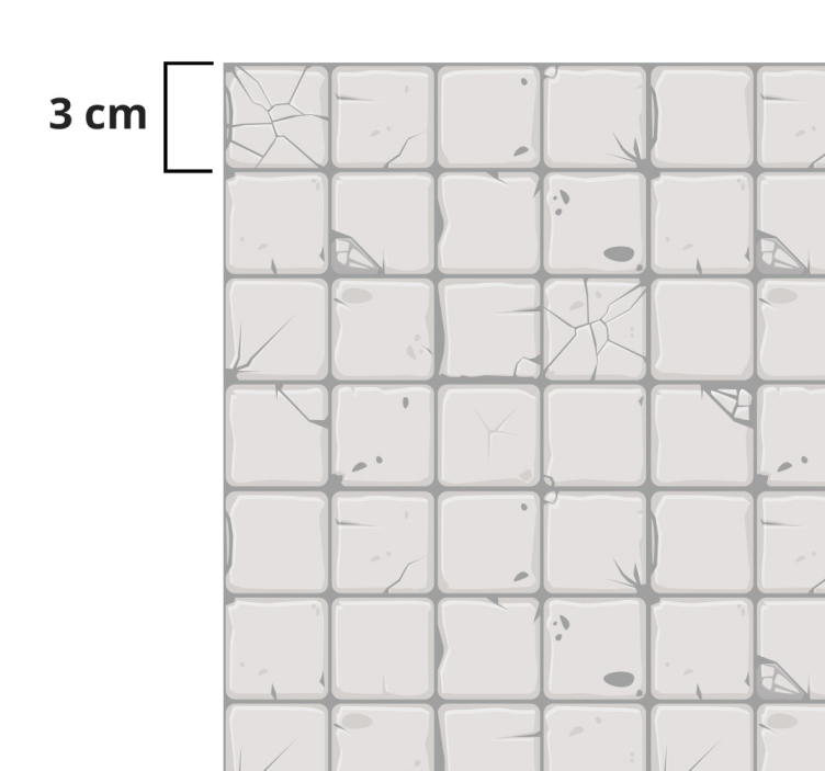 비닐 카펫 타일 효과 연한 회색 노후 타일 - TenStickers