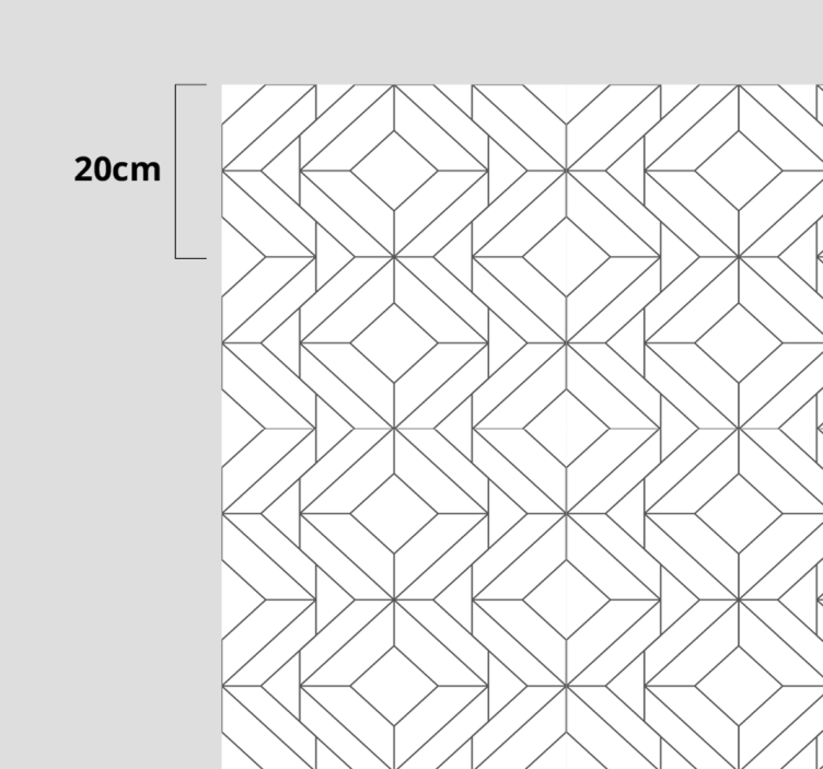 흰색 자판지 기하학 무늬 비닐 깔개 - TenStickers