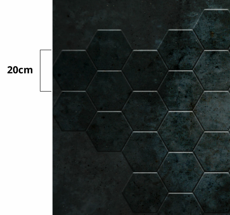 비닐 카펫 타일 효과 육각형 패턴 - TenStickers