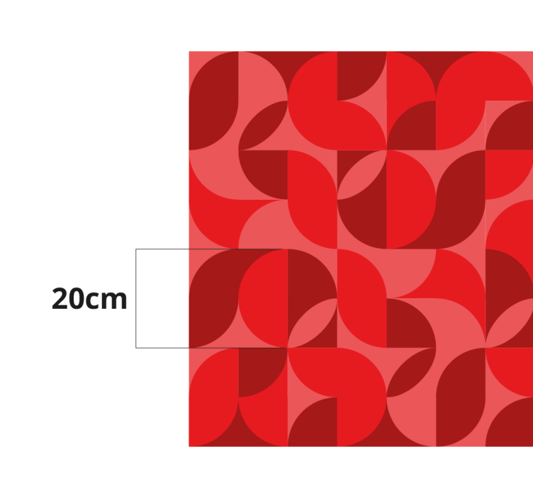거실용 비닐 깔개 빨간 복고풍 - TenStickers