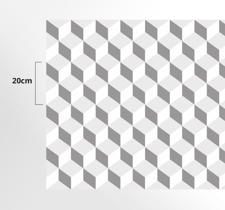 비닐 주방 카펫 회색 큐브 - TenStickers