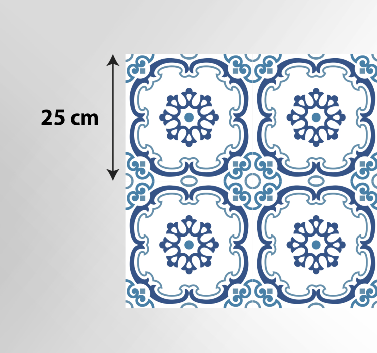 대리석 비닐 러그 우아한 꽃무늬 - TenStickers