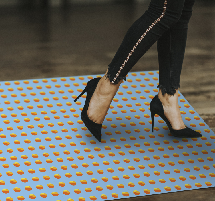 70 's sun pattern 기하학 비닐 러그 - TenStickers