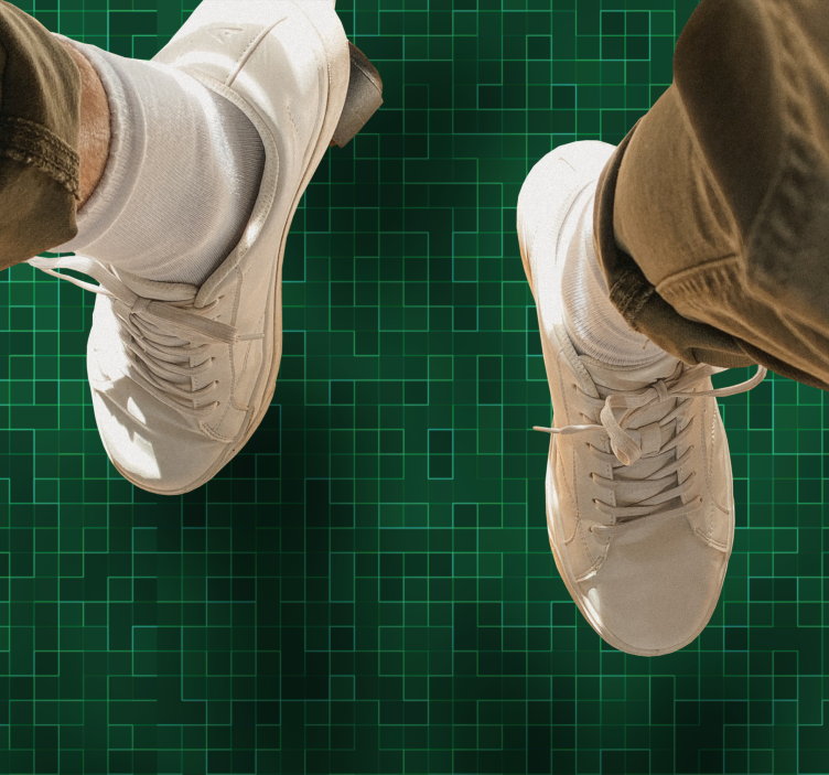 추상 밝은 녹색 모자이크 타일 카펫 - TenStickers