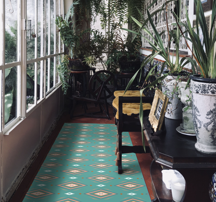 추상 화려한 다이아몬드 기하학적 양탄자 - TenStickers