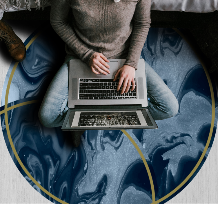 비닐 카펫 정리 추상 대리석 원형 디자인 - TenStickers