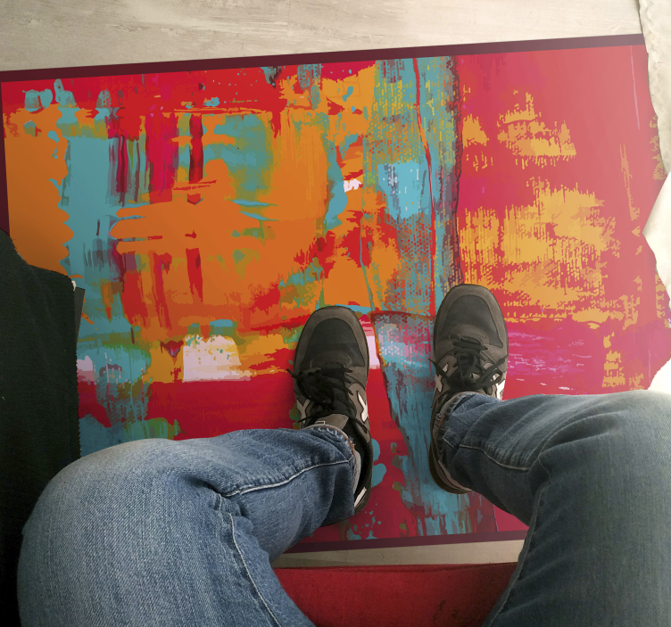 추상 멀티 컬러 지역 양탄자 현대 양탄자 - TenStickers