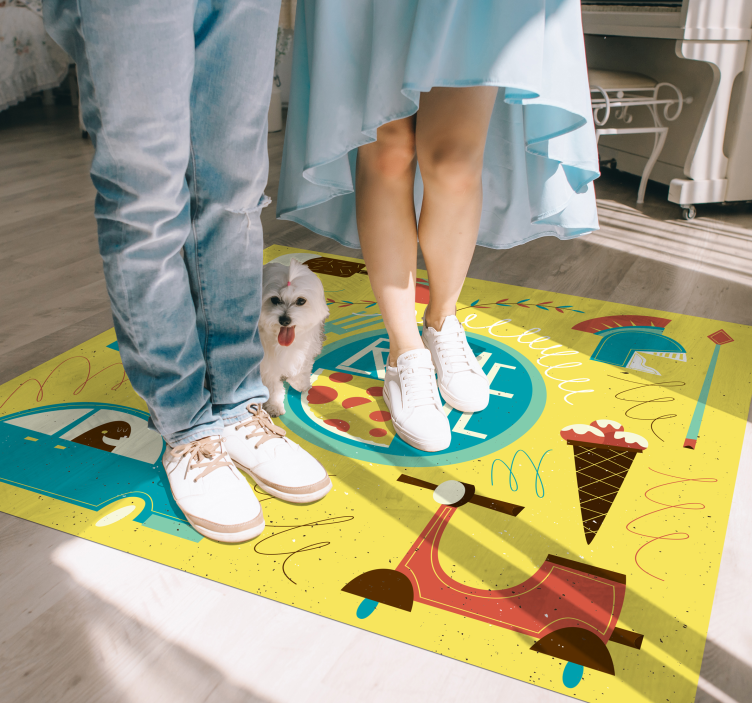 알파벳 비닐 카펫 로마 테마 그림 - TenStickers