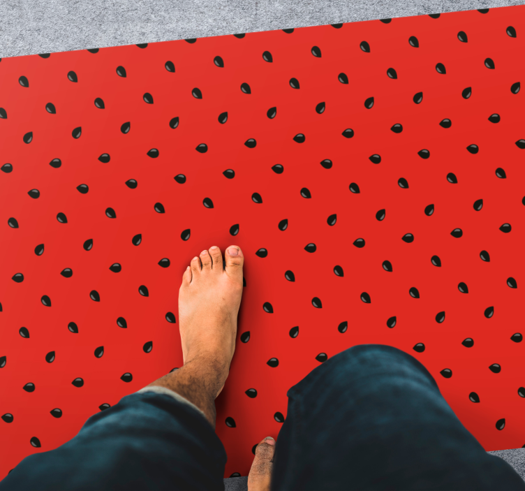 비닐 주방 카펫 붉은 씨앗 패턴 - TenStickers