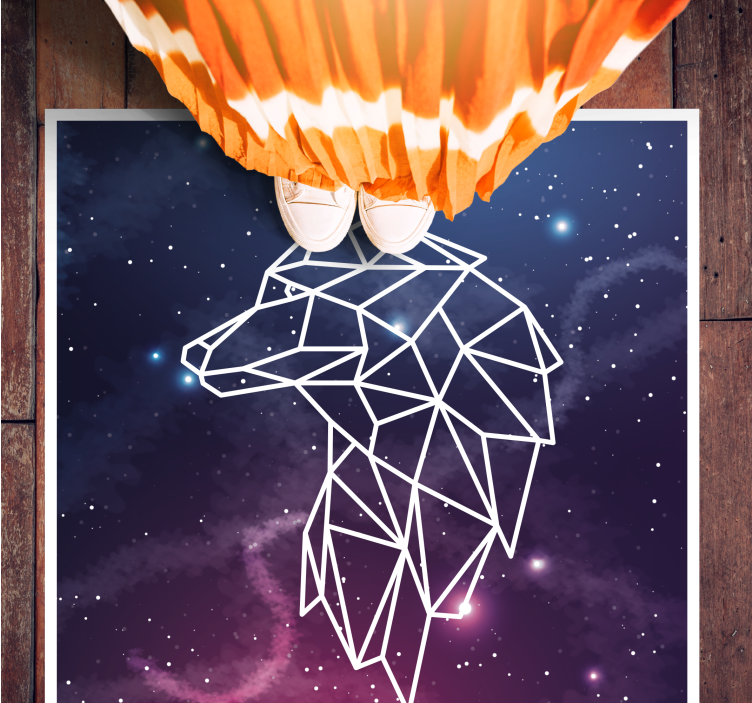 애니멀 프린트 비닐 카펫 기하학적 곰 실루엣 - TenStickers