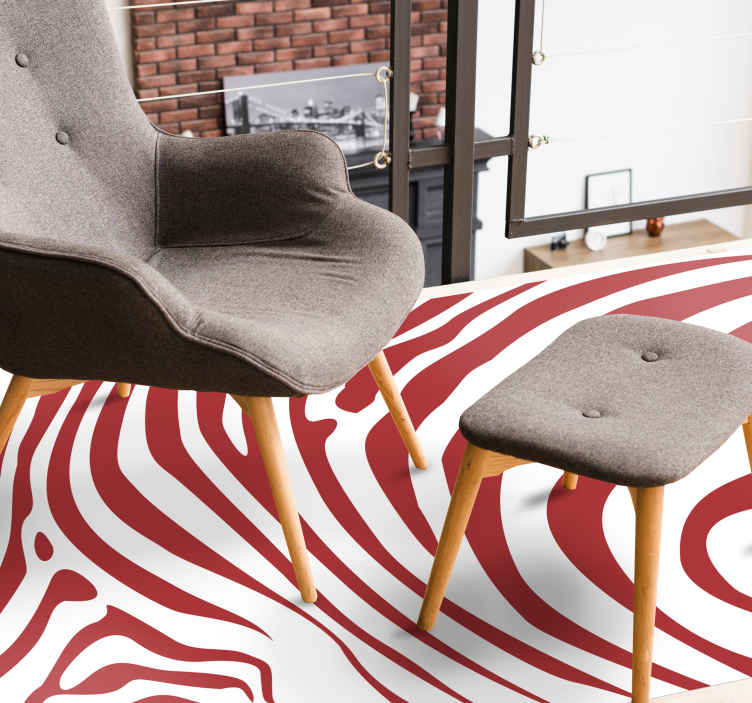 애니멀 프린트 비닐 카펫 눈에 띄는 붉은 물결 - TenStickers