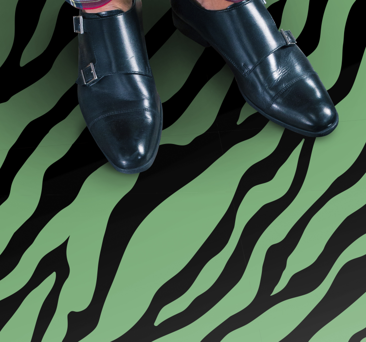 애니멀 프린트 비닐 카펫 얼룩말 초록 줄무늬 - TenStickers