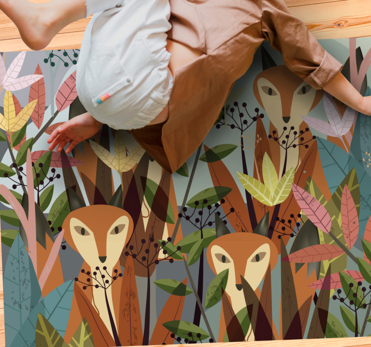 비닐 카펫 동물 숲 동물군 예술 - TenStickers