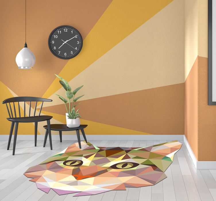 비닐 카펫 동물 기하학적인 고양이 - TenStickers