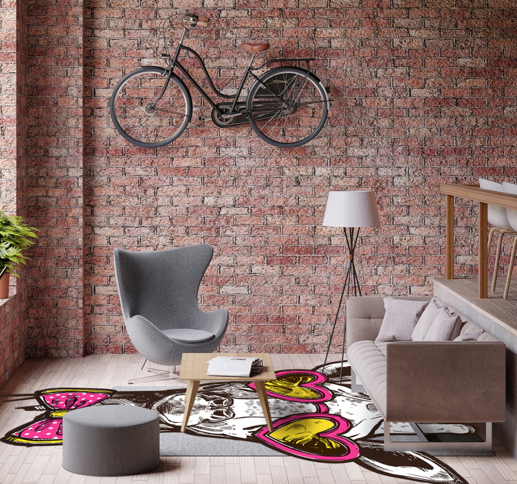 비닐 카펫 동물 기발한 기린 하트 안경 - TenStickers