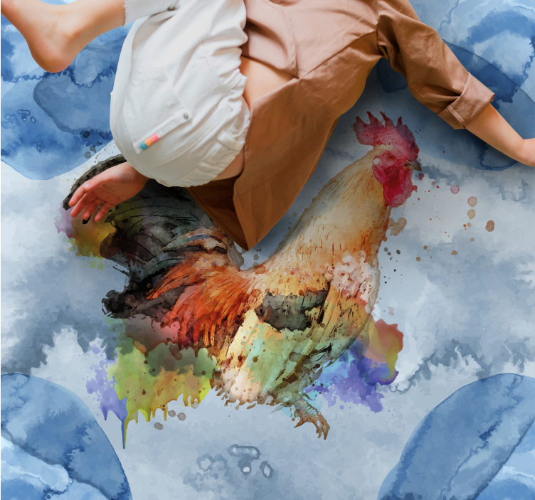 비닐 카펫 동물 아쿠아렐라 수탉 - TenStickers