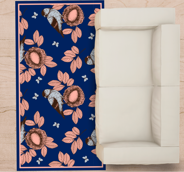 비닐 카펫 동물 새 둥지 식물 모티브 - TenStickers