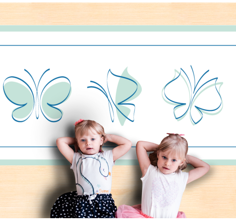 비닐 카펫 동물 나비 삼중 무늬 - TenStickers