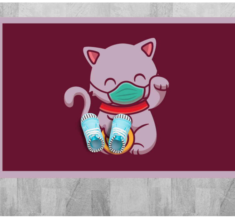 비닐 카펫 동물 마스크 쓴 고양이 - TenStickers