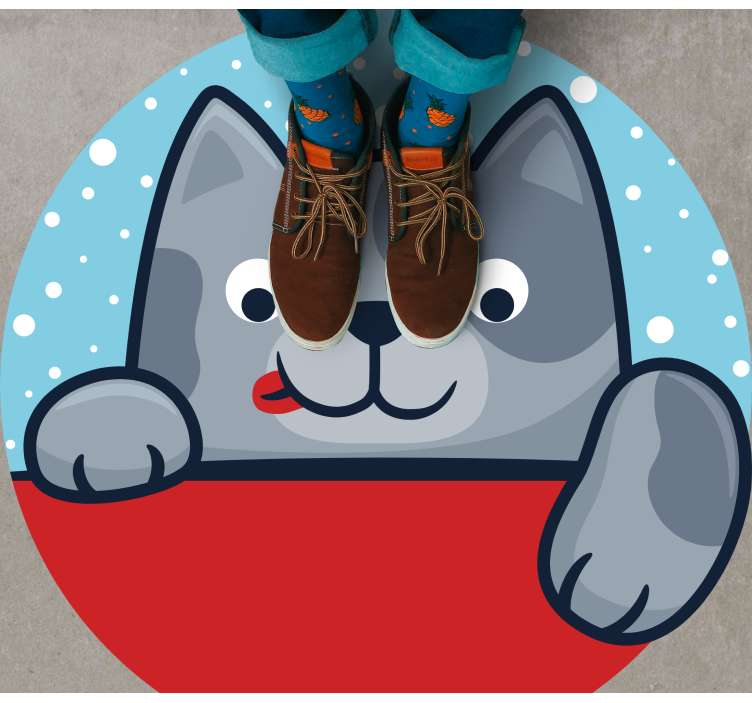 비닐 카펫 동물 매력적인 고양이 일러스트 - TenStickers