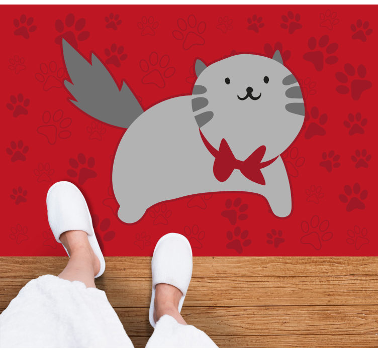 비닐 카펫 동물 즐거운 고양이 일러스트 - TenStickers