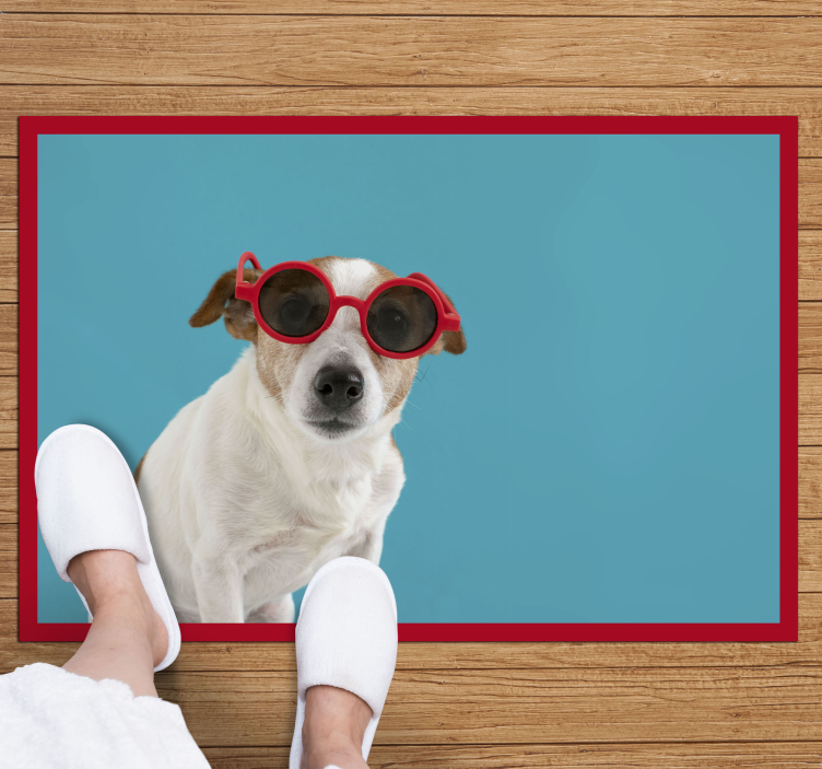 비닐 카펫 동물 세련된 강아지 초상화 - TenStickers