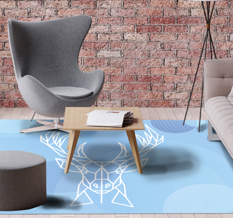 비닐 카펫 동물 기하학적 사슴 머리 - TenStickers