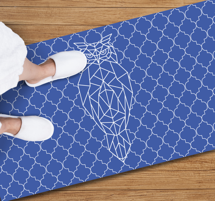 비닐 카펫 동물 기하학적 올빼미 패턴 - TenStickers