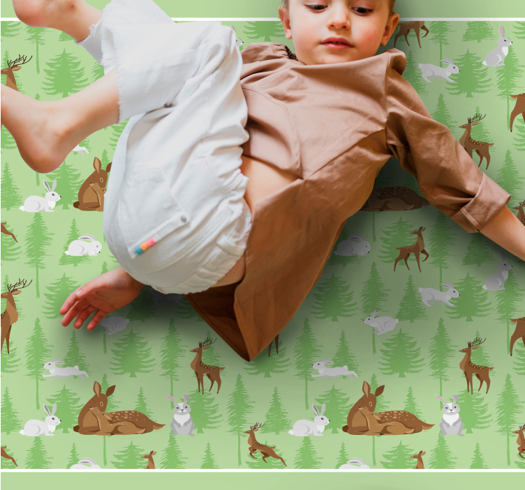 비닐 카펫 동물 숲속의 초록 생물 - TenStickers