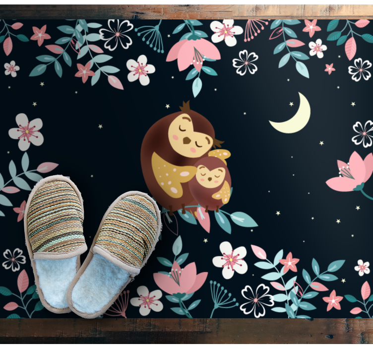 비닐 카펫 동물 엄마 올빼미 사랑 - TenStickers