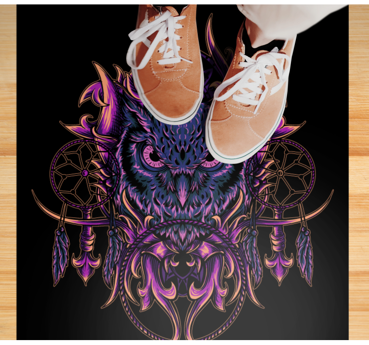 비닐 카펫 동물 부엉이 드림캐쳐 아트 - TenStickers