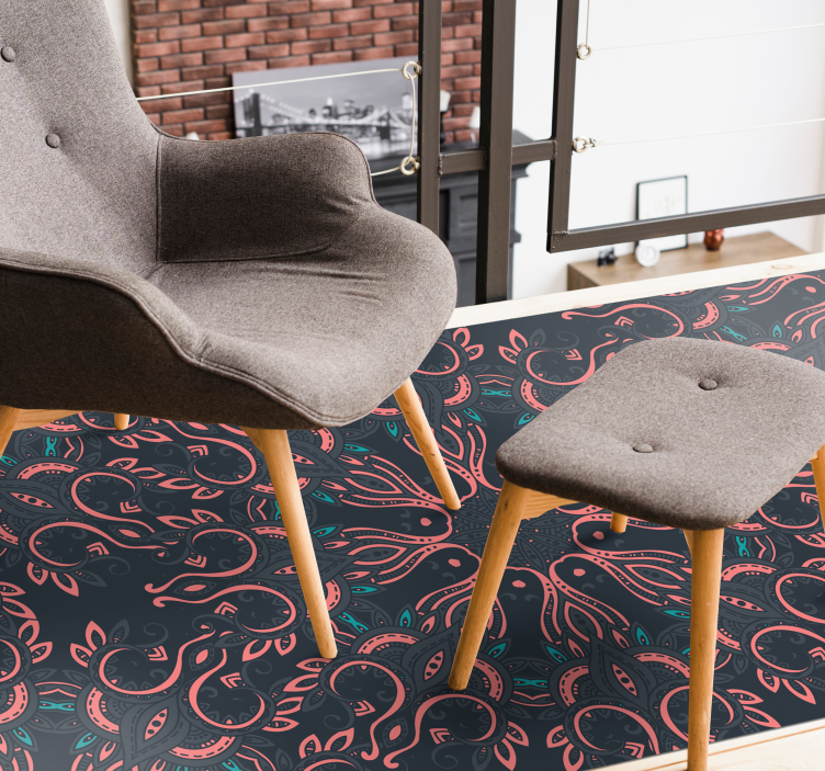 비닐 카펫 동물 페이즐리 문어 - TenStickers