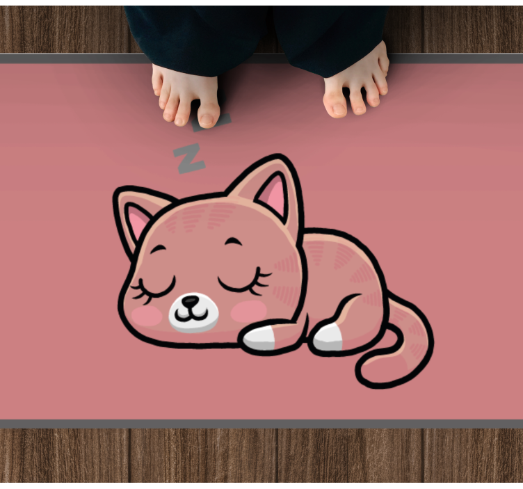 비닐 카펫 동물 잠자는 고양이 - TenStickers