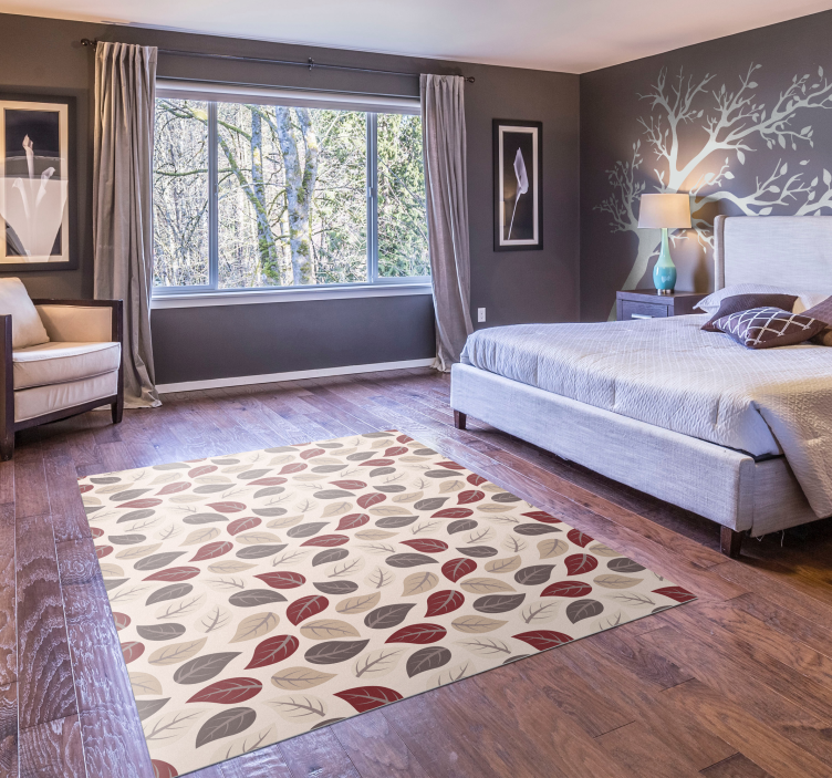 가을 잎 패턴 꽃 깔개 - TenStickers