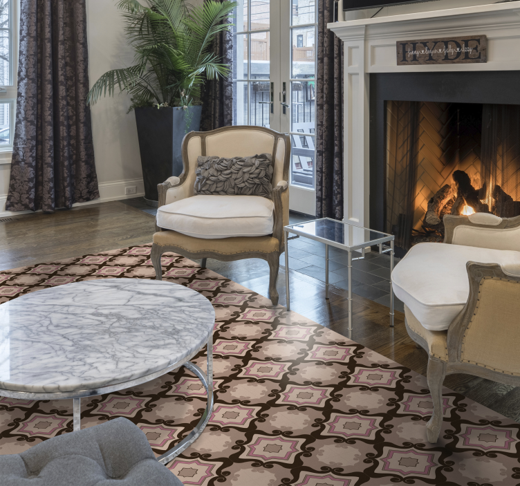 놀라운 바로크 타일 빈티지 비닐 깔개 - TenStickers