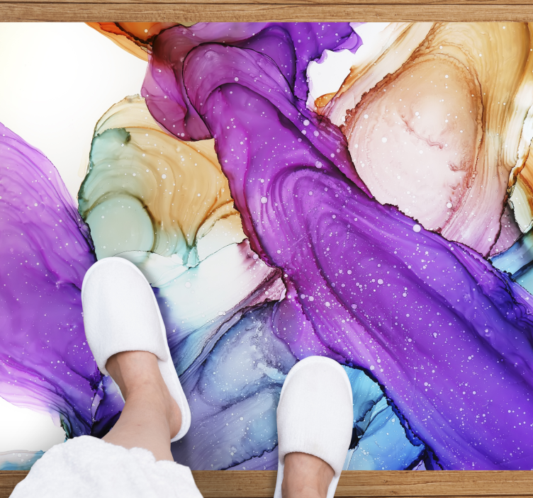 욕실용 비닐 카펫 추상 유동 소용돌이 - TenStickers