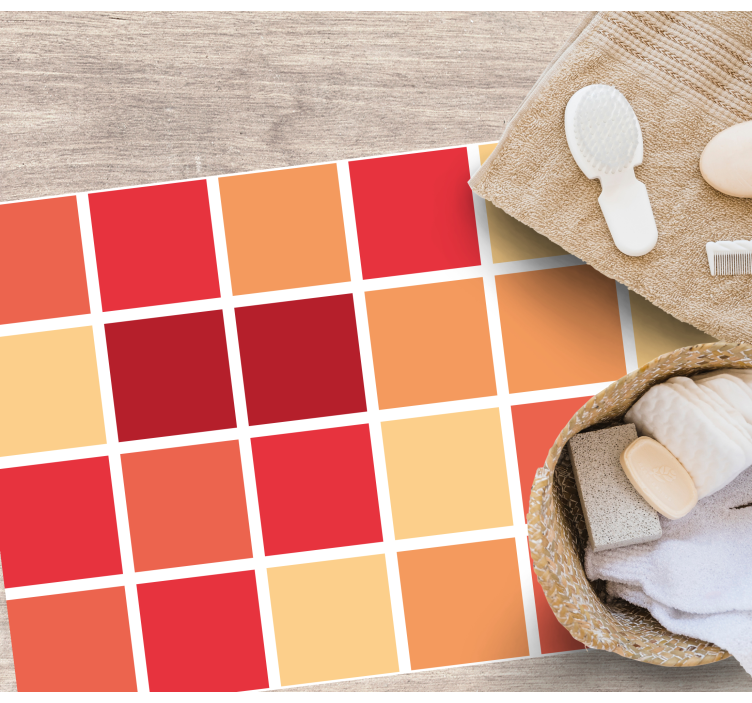 욕실용 비닐 카펫 다채로운 사각 패턴 - TenStickers