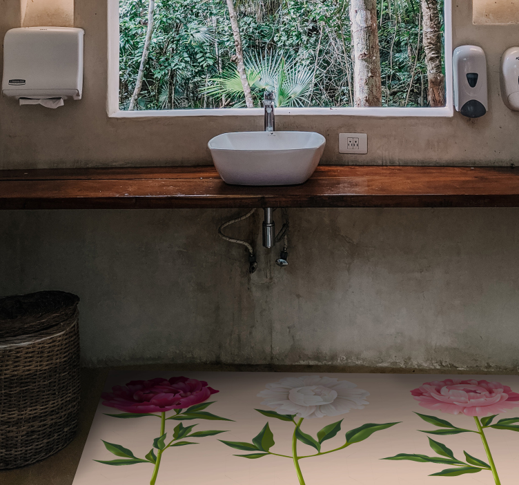 욕실용 비닐 카펫 우아한 트리오 배치 - TenStickers