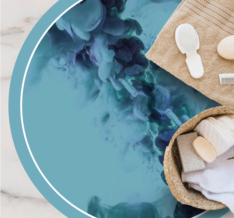 욕실용 비닐 카펫 유동적인 청록색 파도 - TenStickers