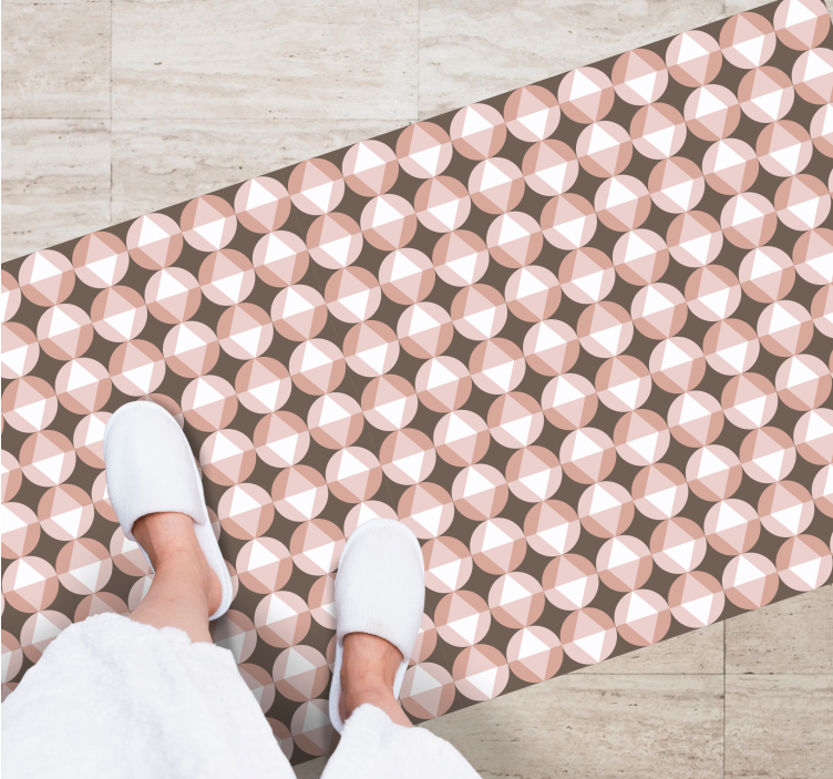 욕실용 비닐 카펫 핑크 기하학적 모티프 - TenStickers