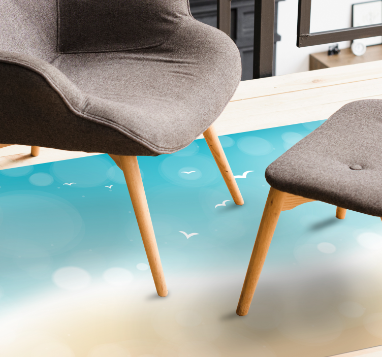 해변 효과 자연 비닐 러그 - TenStickers