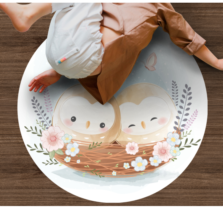 침실용 비닐 카펫 커플 올빼미 둥지 - TenStickers