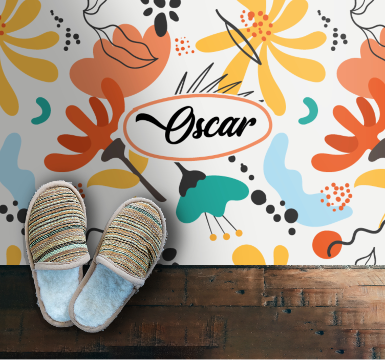 침실용 비닐 카펫 맞춤형 추상 꽃 디자인 - TenStickers