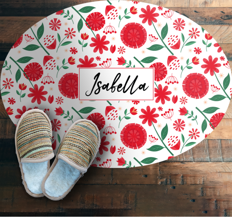 침실용 비닐 카펫 맞춤형 빨간 꽃 - TenStickers