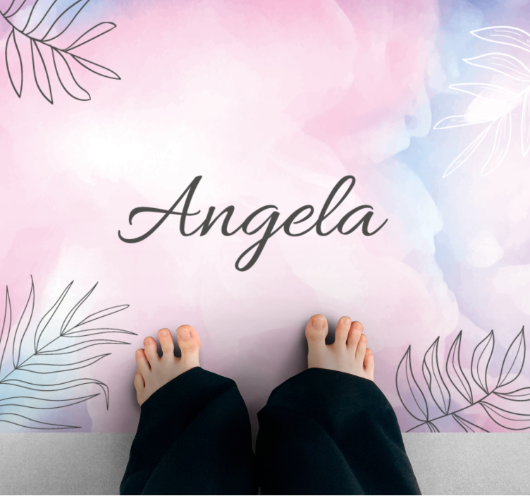 침실용 비닐 카펫 플로럴 맞춤 이름 - TenStickers