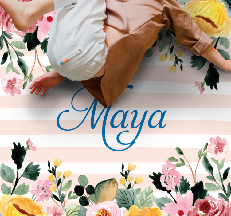 침실용 비닐 카펫 꽃무늬 개인화 - TenStickers