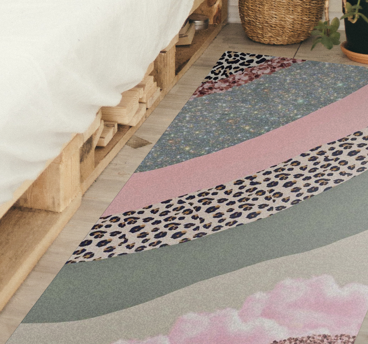 침실용 비닐 카펫 레이어드 컬러 웨이브 - TenStickers