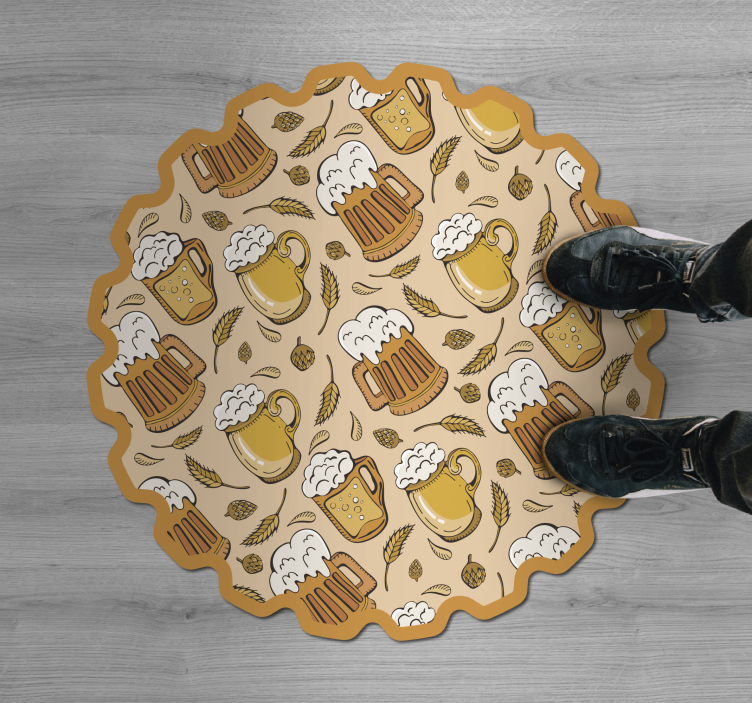 맥주 모던 러그 비닐 카펫 - TenStickers